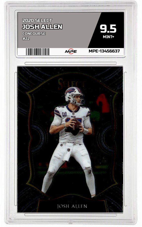 2020 SELECT CONCOURSE #22 JOSH ALLEN MPE 9.5 MINT+ — graded card auctioned from the MPE vault