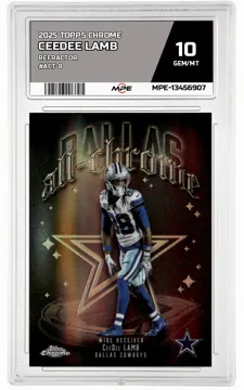 2025 TOPPS CHROME REFRACTOR #ACT-8 CEEDEE LAMB MPE 10 GEM/MT — graded card up for auction