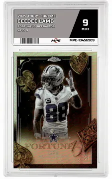 2025 TOPPS CHROME FORTUNE 15-REFRACTOR #F15-9 CEEDEE LAMB MPE 9 MINT — graded card up for auction