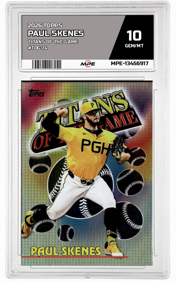 2026 TOPPS TITANS OF THE GAME #TOG-14 PAUL SKENES MPE 10 GEM/MT — graded card auctioned from the MPE vault