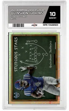 2023 BOWMAN UNIVERSITY BEST STUDIOUS STARS #SS-7 QUINSHON JUDKINS MPE 10 GEM/MT — graded card up for auction
