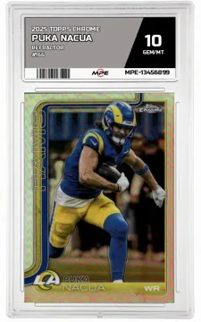 2025 TOPPS CHROME REFRACTOR #166 PUKA NACUA MPE 10 GEM/MT — graded card up for auction