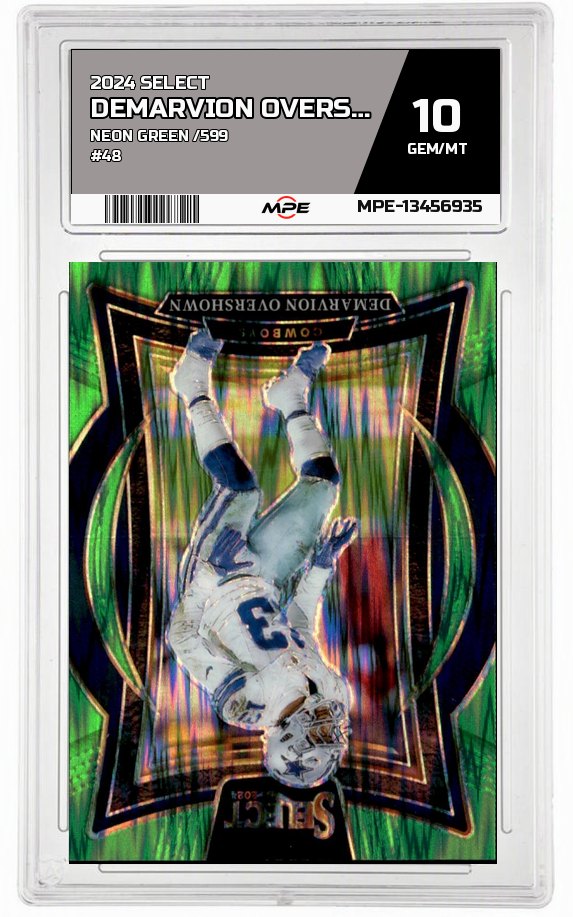 2024 SELECT NEON GREEN /599 #48 DEMARVION OVERSHOWN MPE 10 GEM/MT — graded card auctioned from the MPE vault