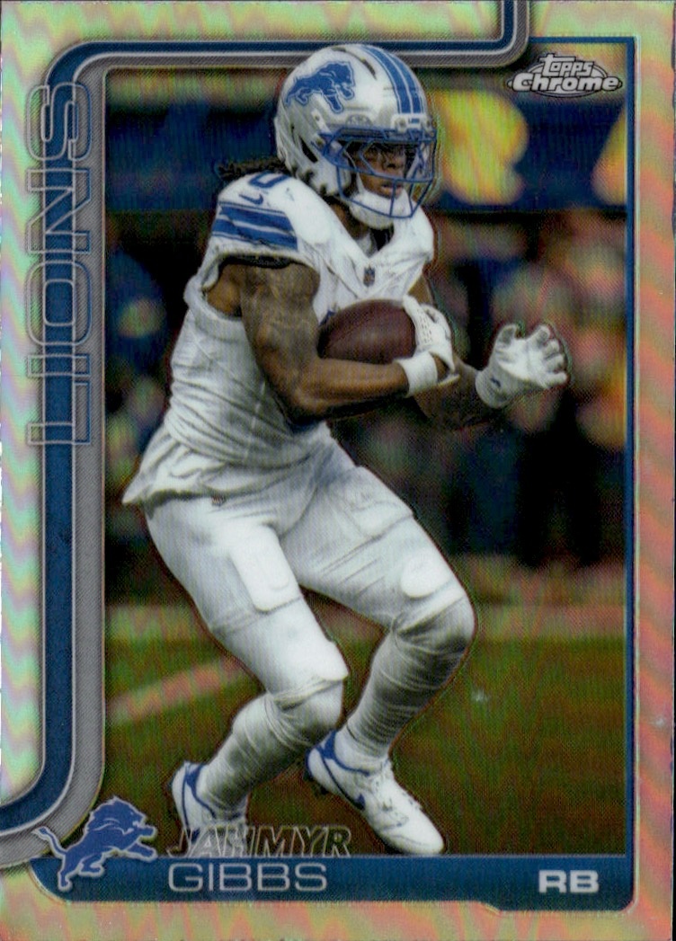 2025 Topps Chrome Jahmyr Gibbs graded slab