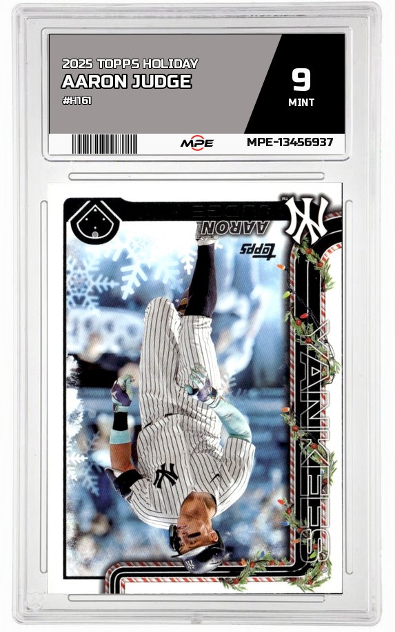 2025 TOPPS HOLIDAY #H161 AARON JUDGE MPE 9 MINT — graded card auctioned from the MPE vault