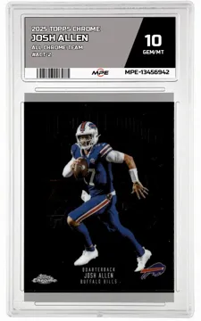 2025 TOPPS CHROME ALL CHROME TEAM #ACT-2 JOSH ALLEN MPE 10 GEM/MT — graded card up for auction