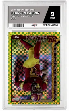2025 TOPPS CHROME Lime Green X-Fractor #208 TERRY MCLAURIN MPE 9 MINT — graded card up for auction