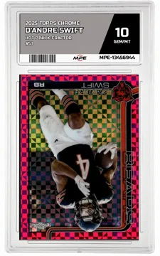 2025 TOPPS CHROME HOT PINK X-FRACTOR #53 D'ANDRE SWIFT MPE 10 GEM/MT — graded card up for auction