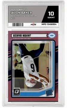 2024 DONRUSS OPTIC PREVIEW-PINK PRIZM #353 JAVON BAKER MPE 10 GEM/MT — graded card up for auction
