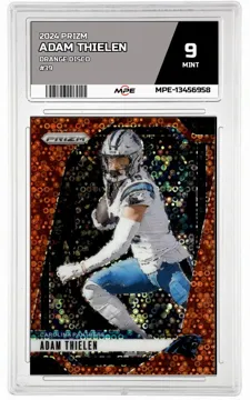 2024 PRIZM Orange Disco #39 ADAM THIELEN MPE 9 MINT — graded card up for auction
