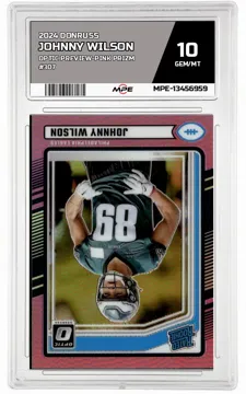 2024 DONRUSS OPTIC PREVIEW-PINK PRIZM #307 JOHNNY WILSON MPE 10 GEM/MT — graded card up for auction