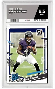 2023 DONRUSS #307 ZAY FLOWERS MPE 9.5 MINT+ — graded card up for auction