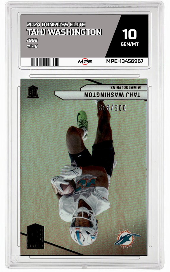 2024 DONRUSS ELITE /999 #148 TAHJ WASHINGTON MPE 10 GEM/MT — graded card auctioned from the MPE vault