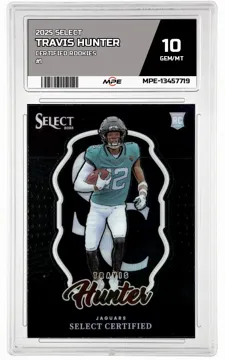 2025 SELECT CERTIFIED ROOKIES #1 TRAVIS HUNTER MPE 10 GEM/MT — graded card up for auction