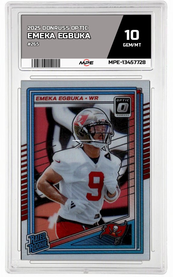 2025 DONRUSS OPTIC #265 EMEKA EGBUKA MPE 10 GEM/MT — graded card auctioned from the MPE vault