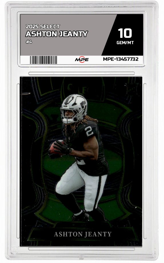 2025 SELECT #4 ASHTON JEANTY MPE 10 GEM/MT — graded card auctioned from the MPE vault