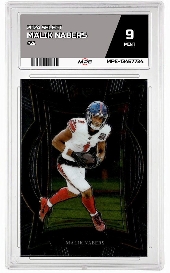 2024 SELECT #29 MALIK NABERS MPE 9 MINT — graded card auctioned from the MPE vault