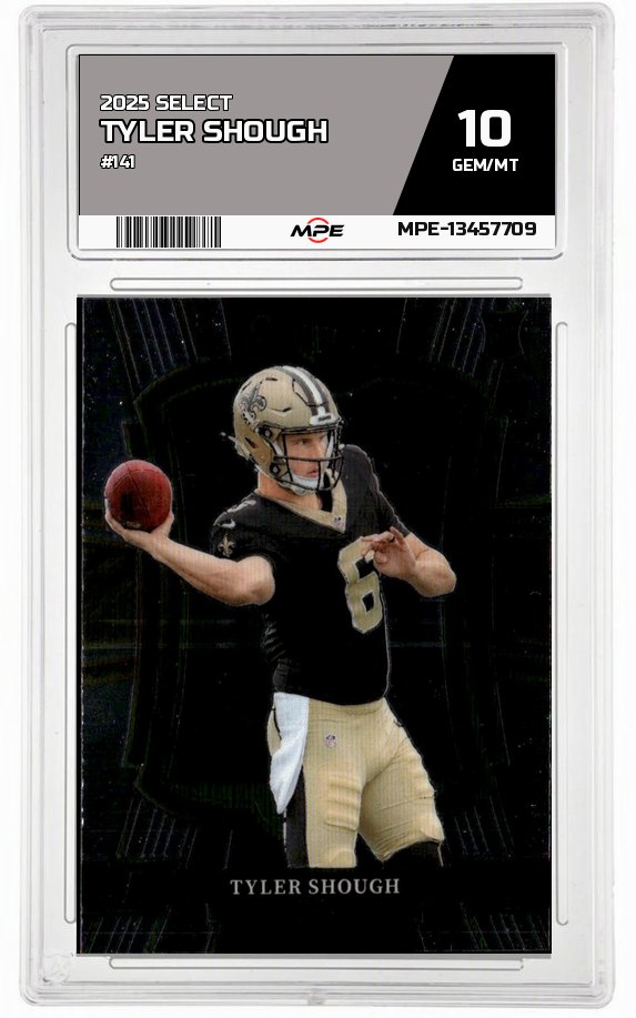 2025 SELECT #141 TYLER SHOUGH MPE 10 GEM/MT — graded card auctioned from the MPE vault