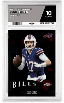 2025 TOPPS CHROME 1975 TOPPS #1975-4 JOSH ALLEN MPE 10 GEM/MT — graded card up for auction