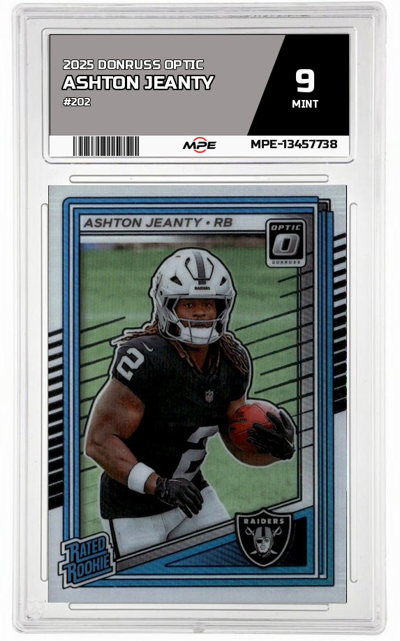 2025 DONRUSS OPTIC #202 ASHTON JEANTY MPE 9 MINT — graded card auctioned from the MPE vault
