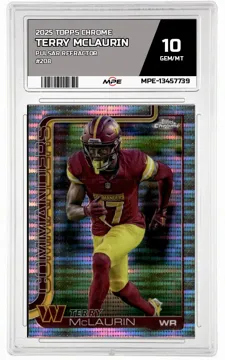 2025 TOPPS CHROME PULSAR REFRACTOR #208 TERRY MCLAURIN MPE 10 GEM/MT — graded card up for auction