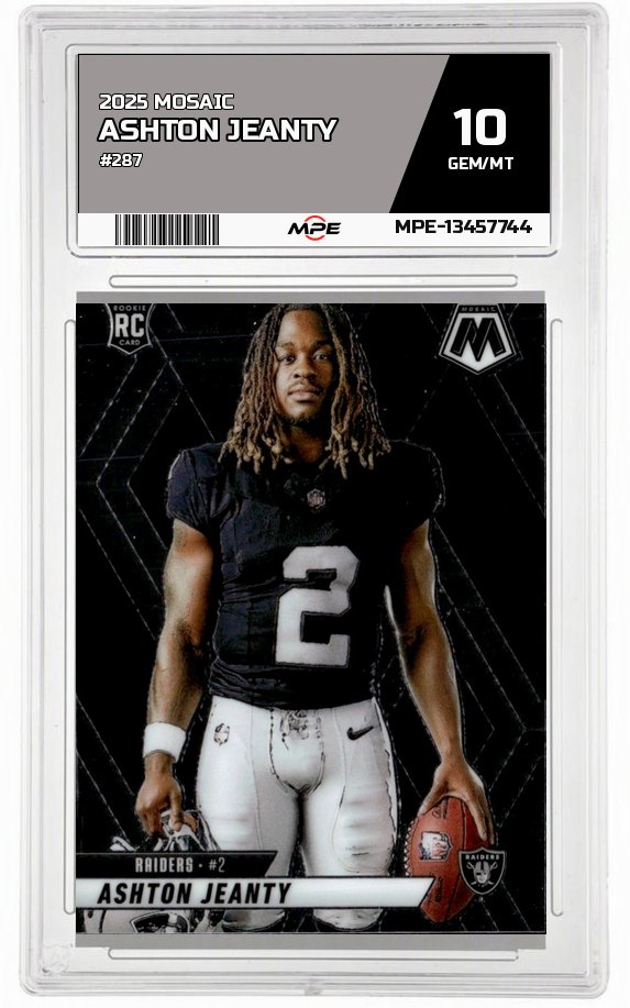 2025 MOSAIC #287 ASHTON JEANTY MPE 10 GEM/MT — graded card auctioned from the MPE vault