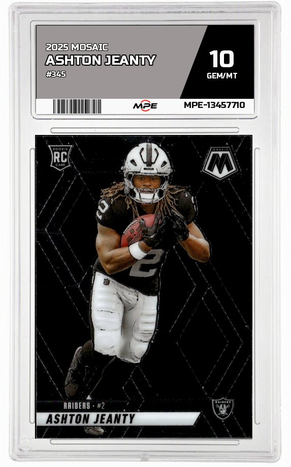 2025 MOSAIC #345 ASHTON JEANTY MPE 10 GEM/MT — graded card auctioned from the MPE vault