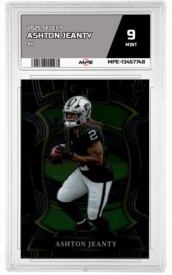 2025 SELECT #4 ASHTON JEANTY MPE 9 MINT — graded card auctioned from the MPE vault
