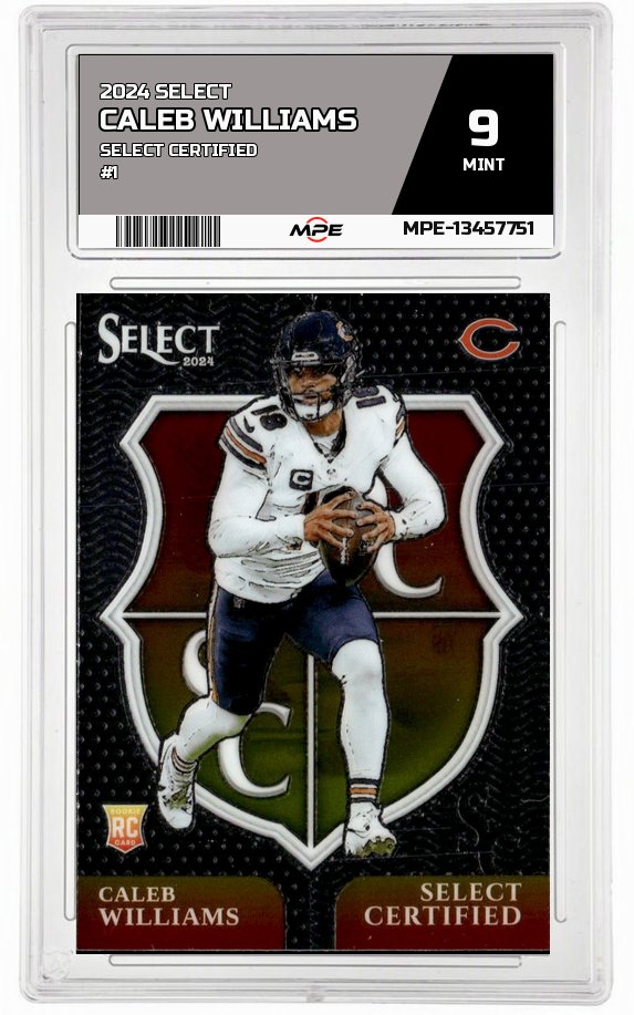 2024 SELECT SELECT CERTIFIED #1 CALEB WILLIAMS MPE 9 MINT — graded card auctioned from the MPE vault