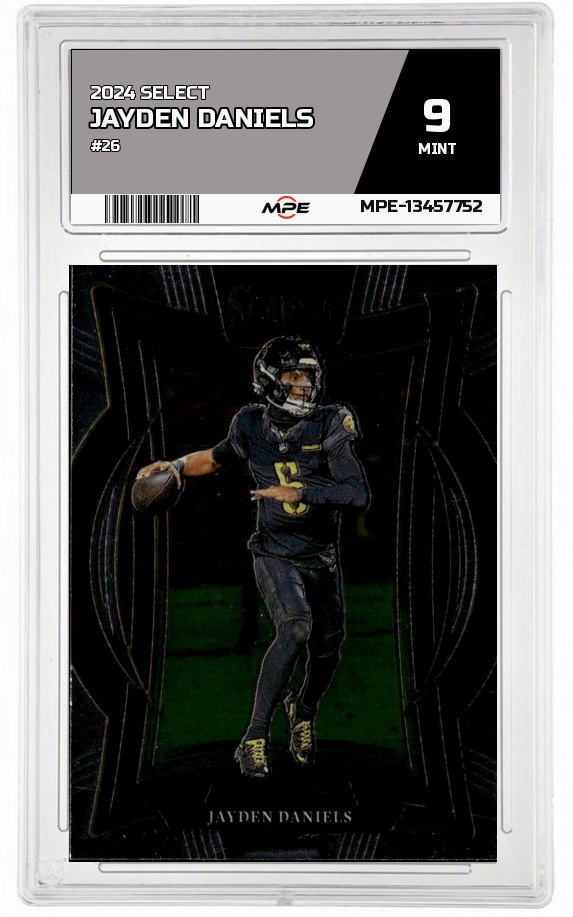2024 SELECT #26 JAYDEN DANIELS MPE 9 MINT — graded card auctioned from the MPE vault
