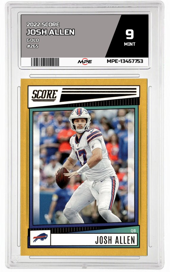 2022 SCORE GOLD #265 JOSH ALLEN MPE 9 MINT — graded card auctioned from the MPE vault