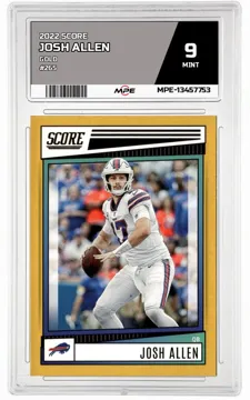 2022 SCORE GOLD #265 JOSH ALLEN MPE 9 MINT — graded card up for auction