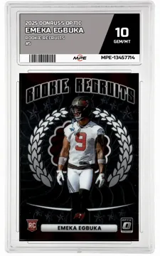 2025 DONRUSS OPTIC ROOKIE RECRUITS #5 EMEKA EGBUKA MPE 10 GEM/MT — graded card up for auction