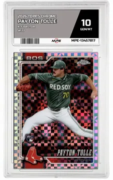 2026 TOPPS CHROME X-Fractor #177 PAYTON TOLLE MPE 10 GEM/MT — graded card up for auction