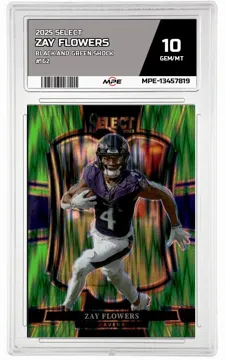2025 SELECT Black and Green Shock #162 ZAY FLOWERS MPE 10 GEM/MT — graded card up for auction