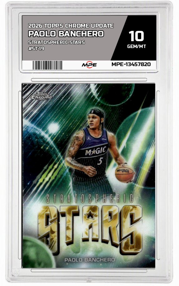 2026 TOPPS CHROME UPDATE STRATOSPHERIC STARS #ST-19 PAOLO BANCHERO MPE 10 GEM/MT — graded card auctioned from the MPE vault