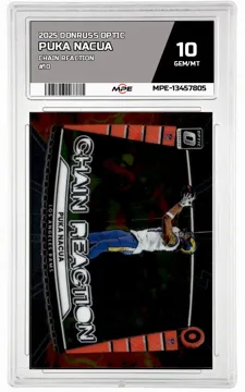 2025 DONRUSS OPTIC CHAIN REACTION #10 PUKA NACUA MPE 10 GEM/MT — graded card up for auction