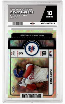 2026 TOPPS CHROME BIG TICKET PLAYER #BTP-19 BRYCE HARPER MPE 10 GEM/MT — graded card up for auction