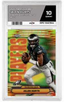 2025 TOPPS CHROME POWER PLAYERS-REFRACTOR #PP-4 JALEN HURTS MPE 10 GEM/MT — graded card up for auction