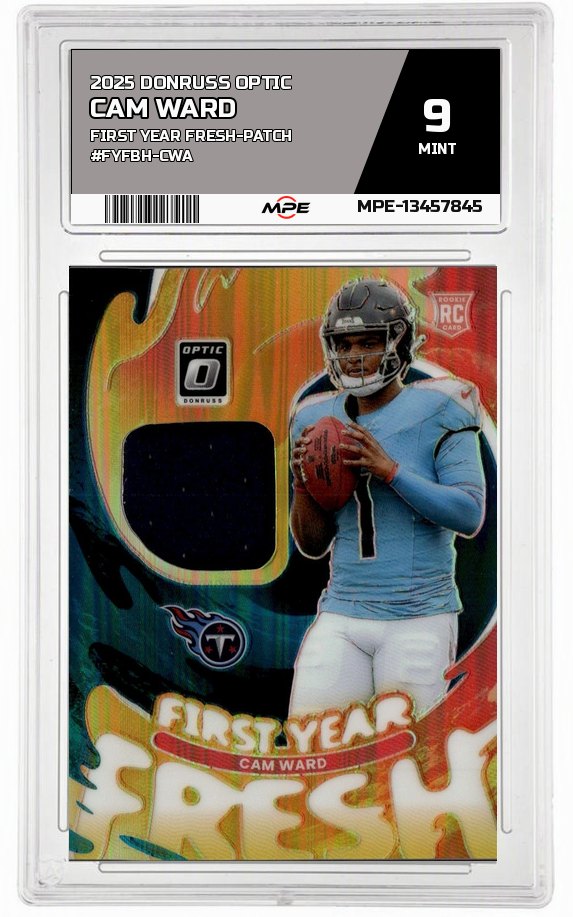 2025 DONRUSS OPTIC FIRST YEAR FRESH-Patch #FYFBH-CWA CAM WARD MPE 9 MINT — graded card auctioned from the MPE vault