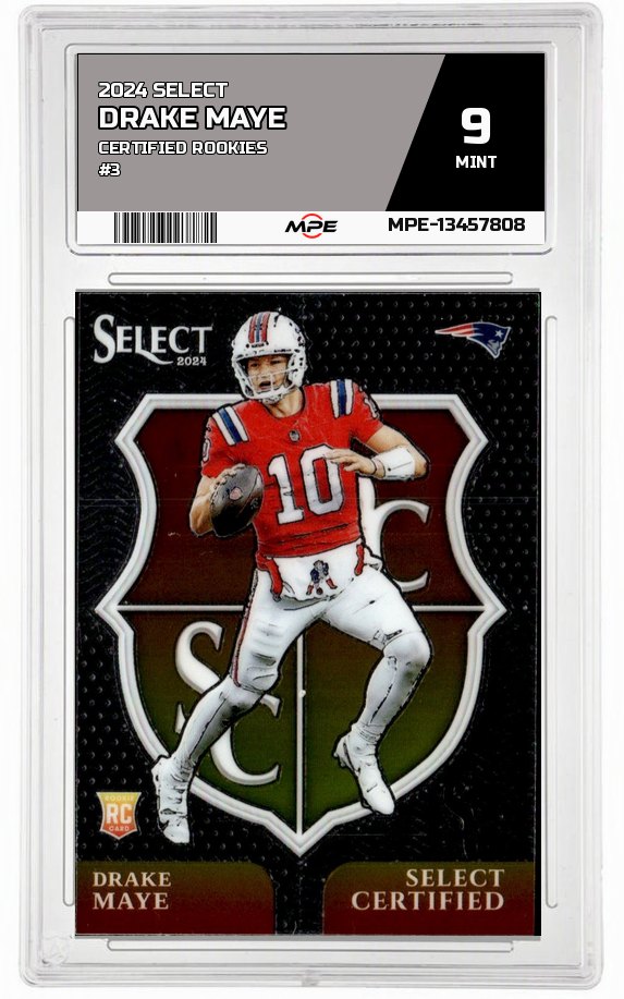 2024 SELECT CERTIFIED ROOKIES #3 DRAKE MAYE MPE 9 MINT — graded card auctioned from the MPE vault