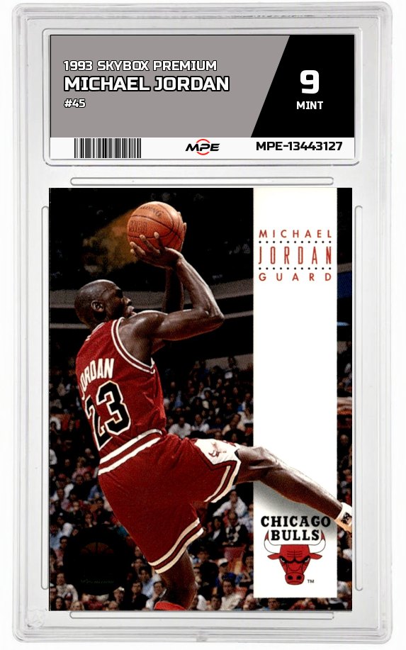 1993 SKYBOX PREMIUM #45 MICHAEL JORDAN MPE 9 MINT — graded card auctioned from the MPE vault