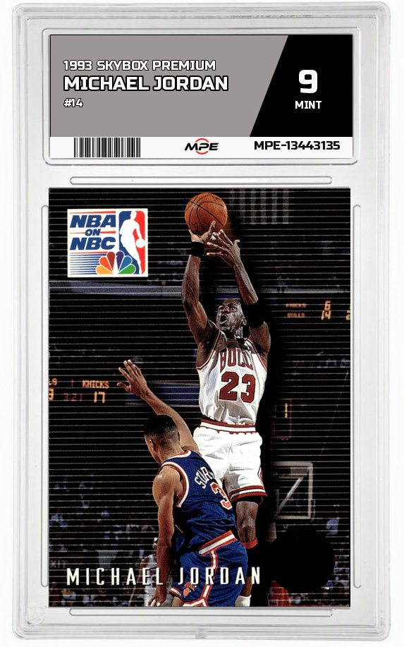 1993 SKYBOX PREMIUM #14 MICHAEL JORDAN MPE 9 MINT — graded card auctioned from the MPE vault