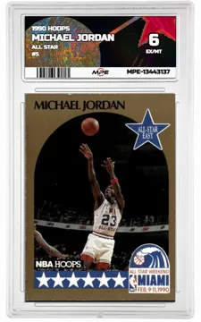 1990 HOOPS ALL STAR #5 MICHAEL JORDAN MPE 6 EX/MT — graded card up for auction