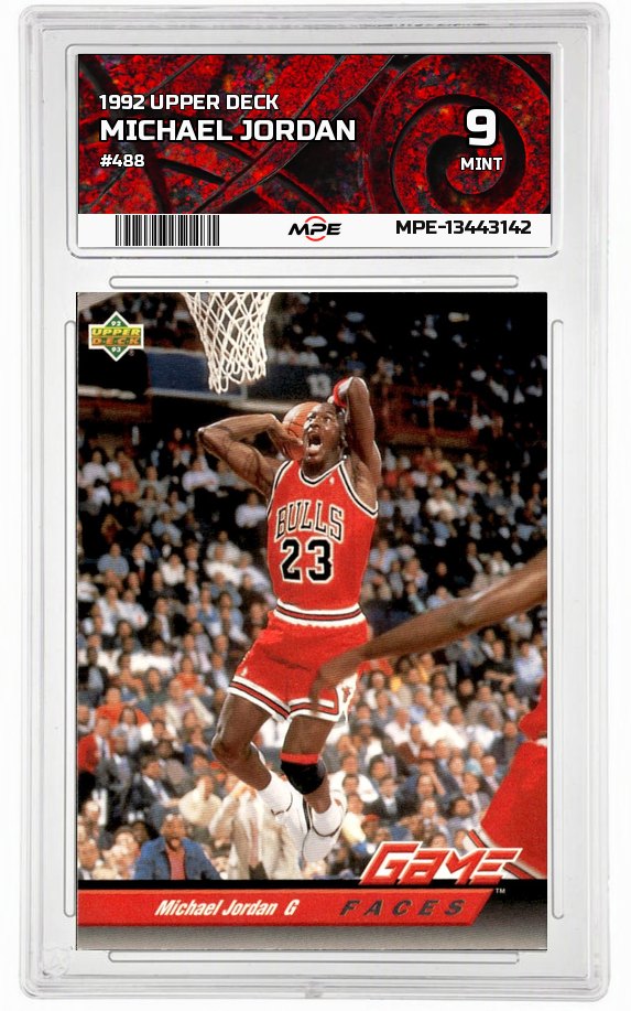1992 UPPER DECK #488 MICHAEL JORDAN MPE 9 MINT — graded card auctioned from the MPE vault