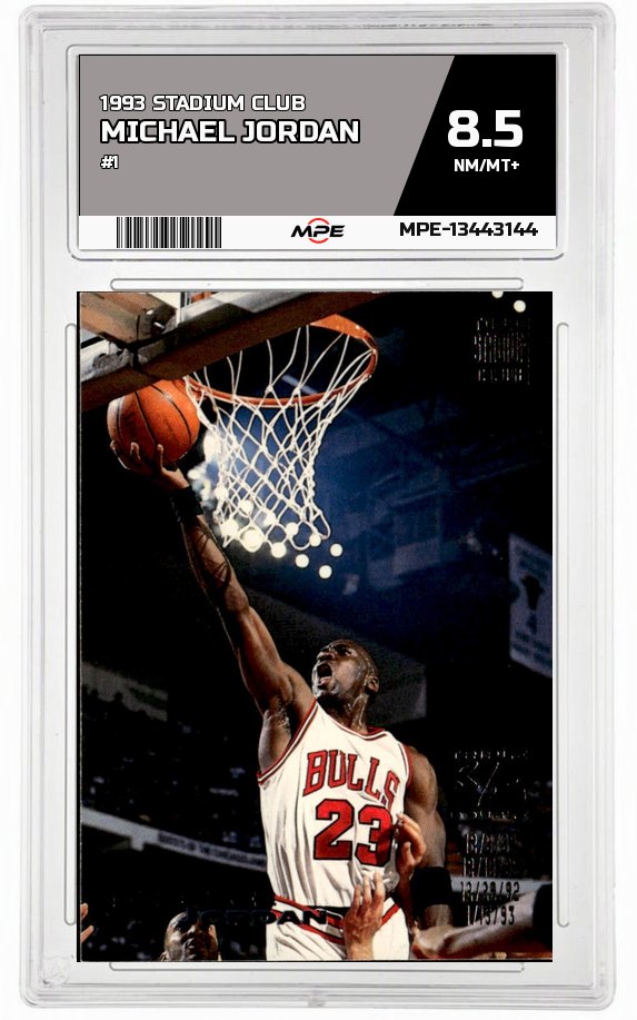 1993 STADIUM CLUB #1 MICHAEL JORDAN MPE 8.5 NM/MT+ — graded card auctioned from the MPE vault