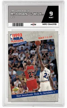 1993 UPPER DECK #187 M. JORDAN/ G. WILKINS MPE 9 MINT — graded card up for auction