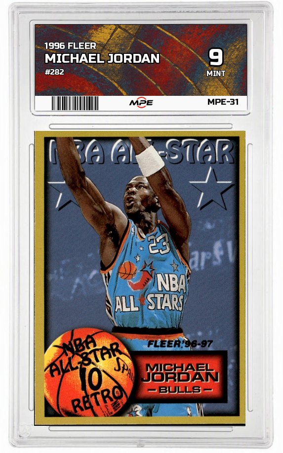 1996 FLEER #282 MICHAEL JORDAN MPE 9 MINT — graded card up for auction