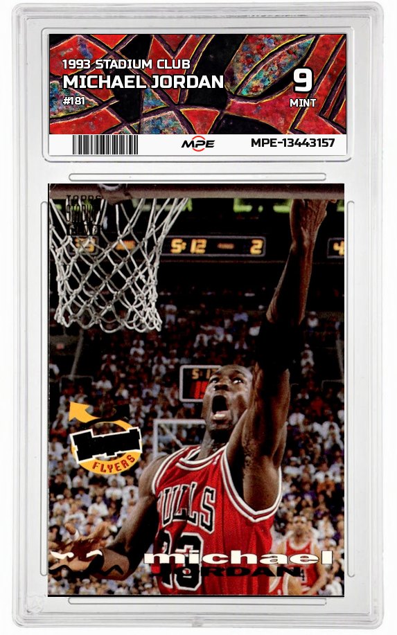 1993 STADIUM CLUB #181 MICHAEL JORDAN MPE 9 MINT — graded card auctioned from the MPE vault