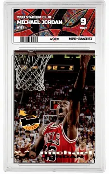 1993 STADIUM CLUB #181 MICHAEL JORDAN MPE 9 MINT — graded card up for auction